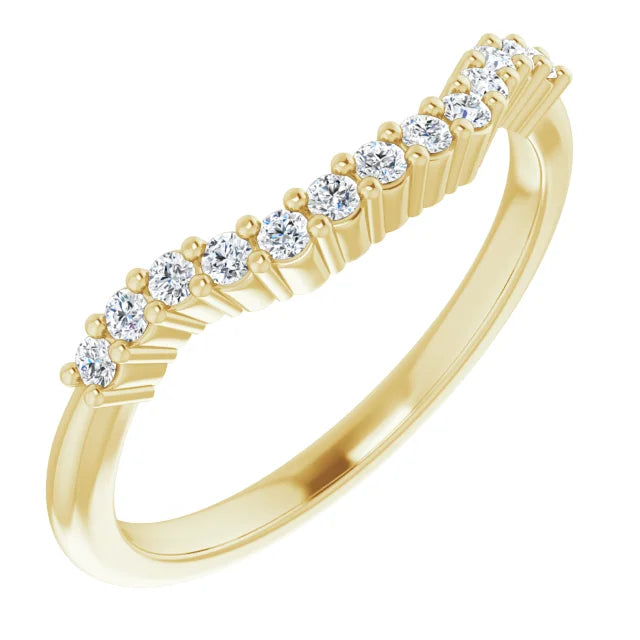 14k yellow gold lab created diamond wedding band