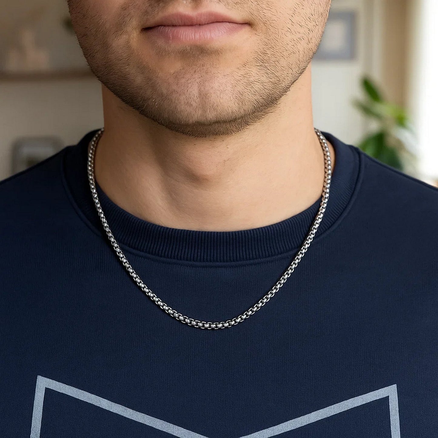 Sterling Silver Rhodium Plated Round Box Chain (1.50 mm)