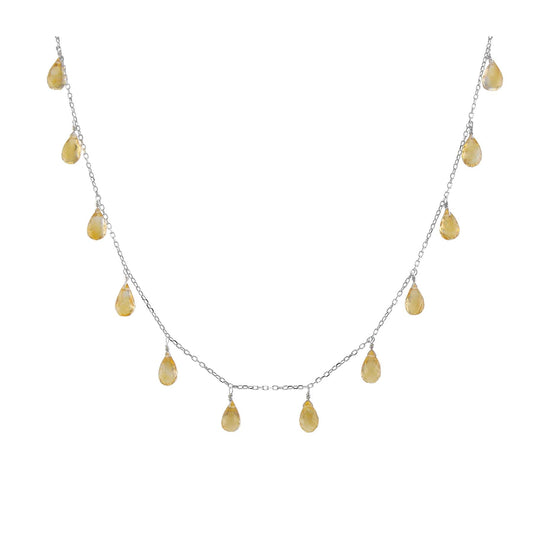 14k Citrine Birthstone Necklace 16"