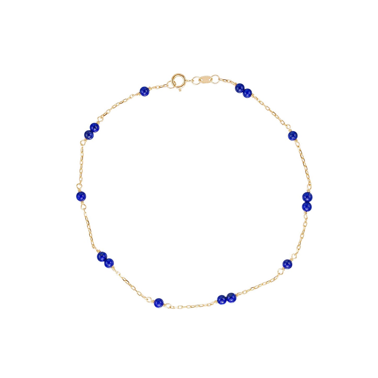 14k Lapis Anklet 9.5"