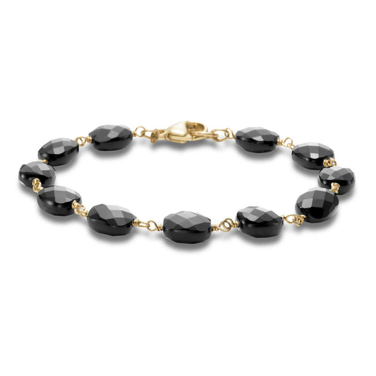 14k Black Onyx 11 Link Bracelet 8"