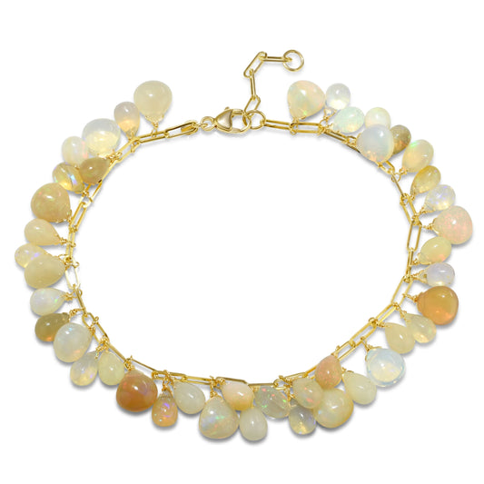 14k Ethiopian Opal Cluster Bracelet