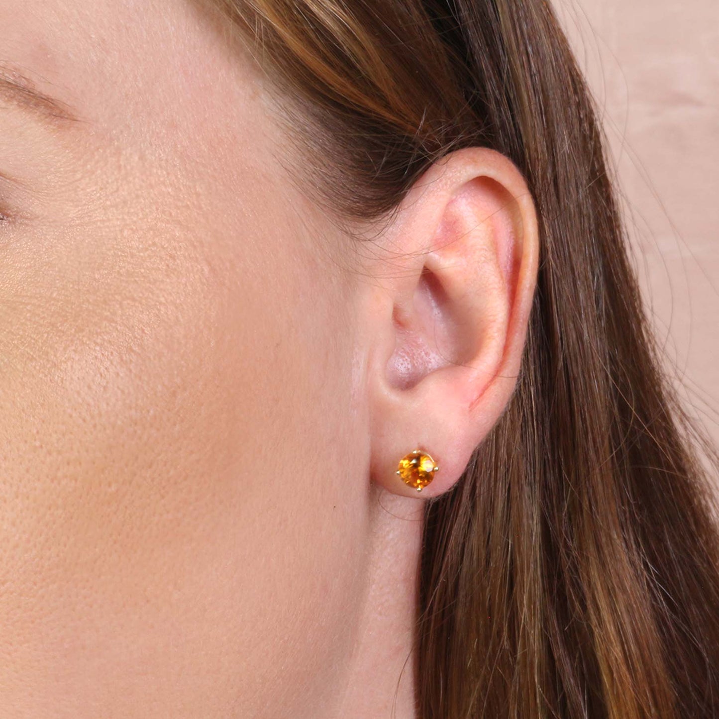 14k Citrine Stud Earrings