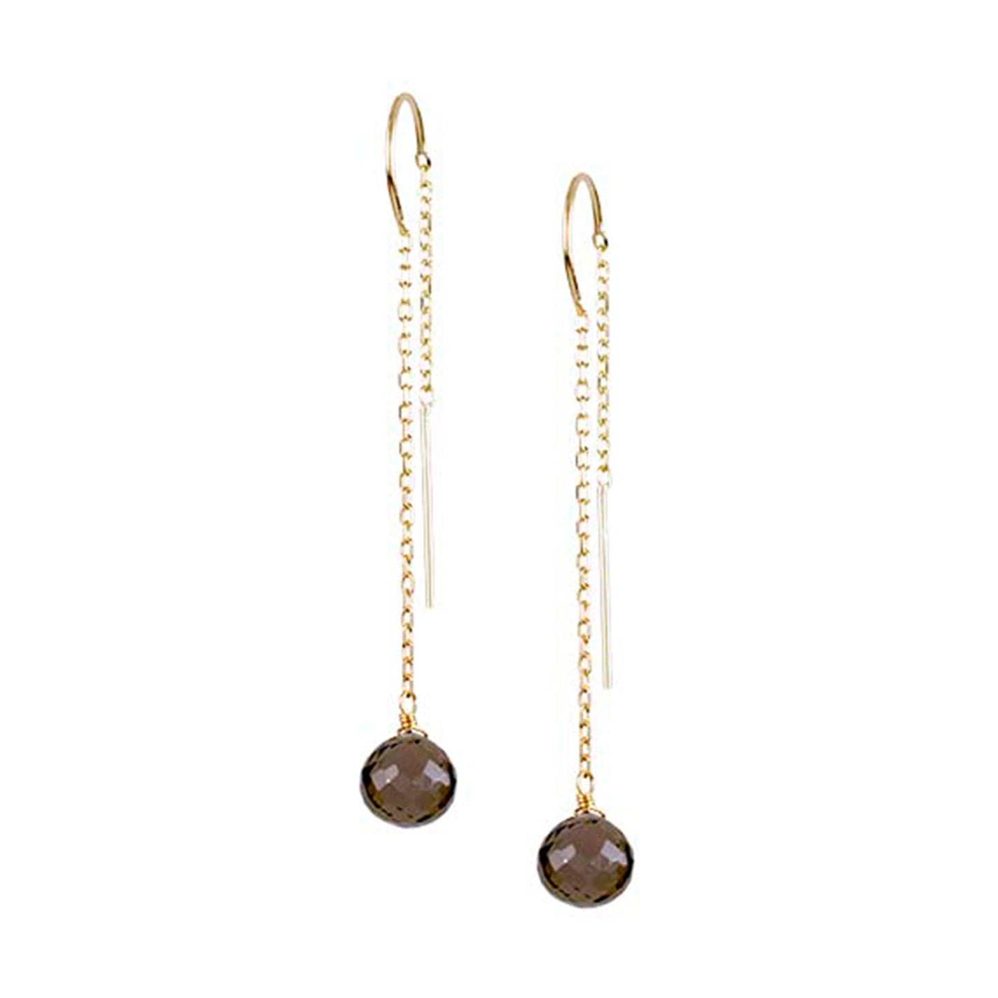 14k Gemstone Threader Earring