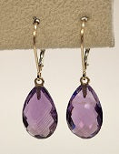 14k Gemstone Pear Drop Leverback Earring