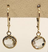 14k 8mm Gemstone Back Set Bezel Leverback Earring