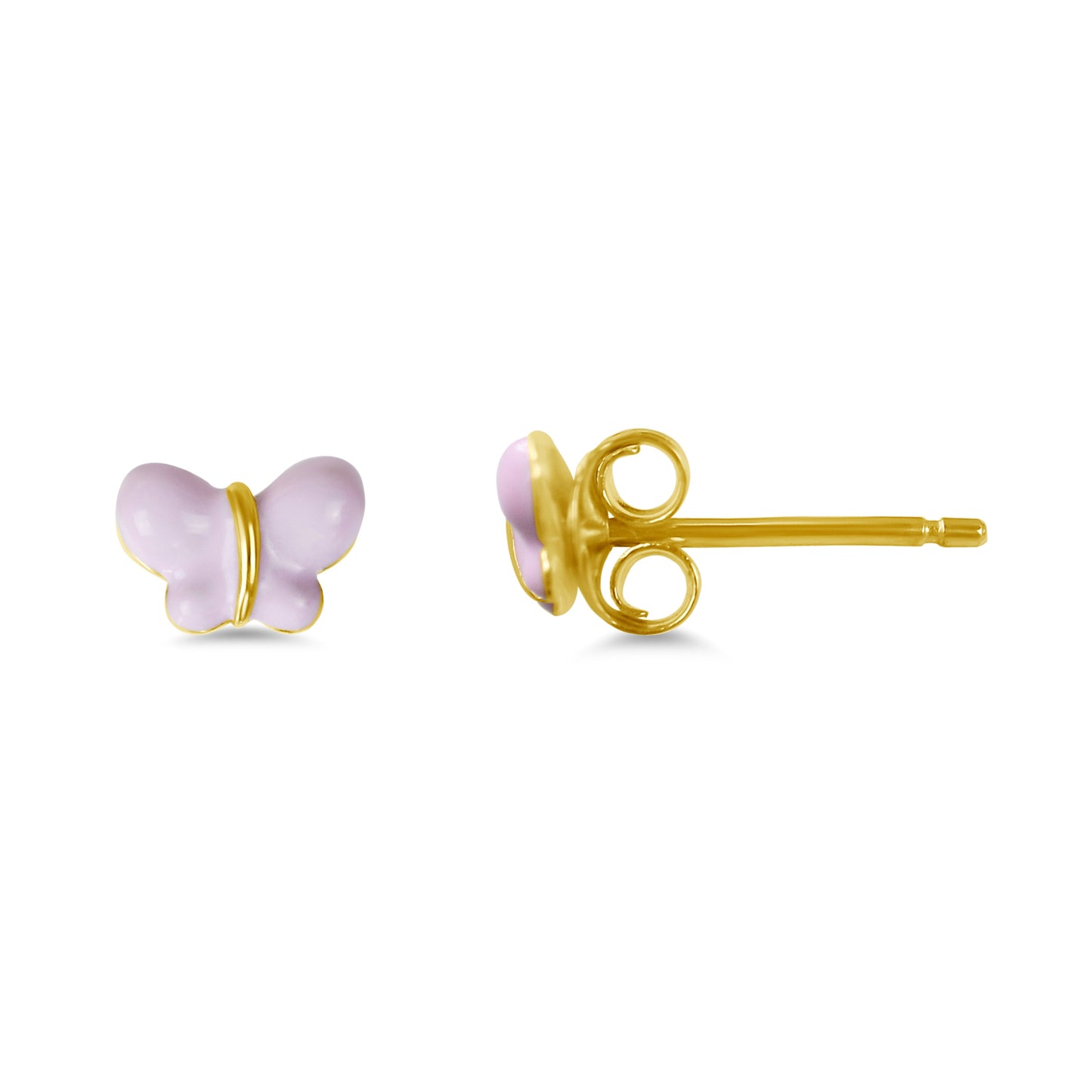 14k Enamel Butterfly Post Earring