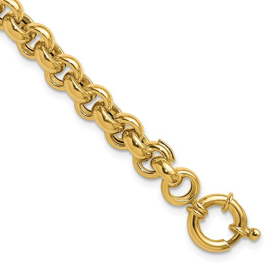 Herco 14K Polished 6.8mm Open Link Rolo 7.5 inch Bracelet