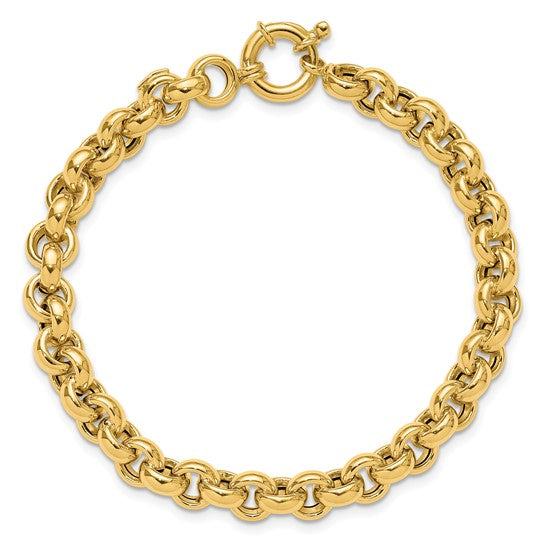 Herco 14K Polished 6.8mm Open Link Rolo 7.5 inch Bracelet