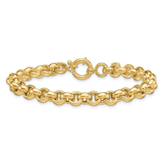 Herco 14K Polished 6.8mm Open Link Rolo 7.5 inch Bracelet