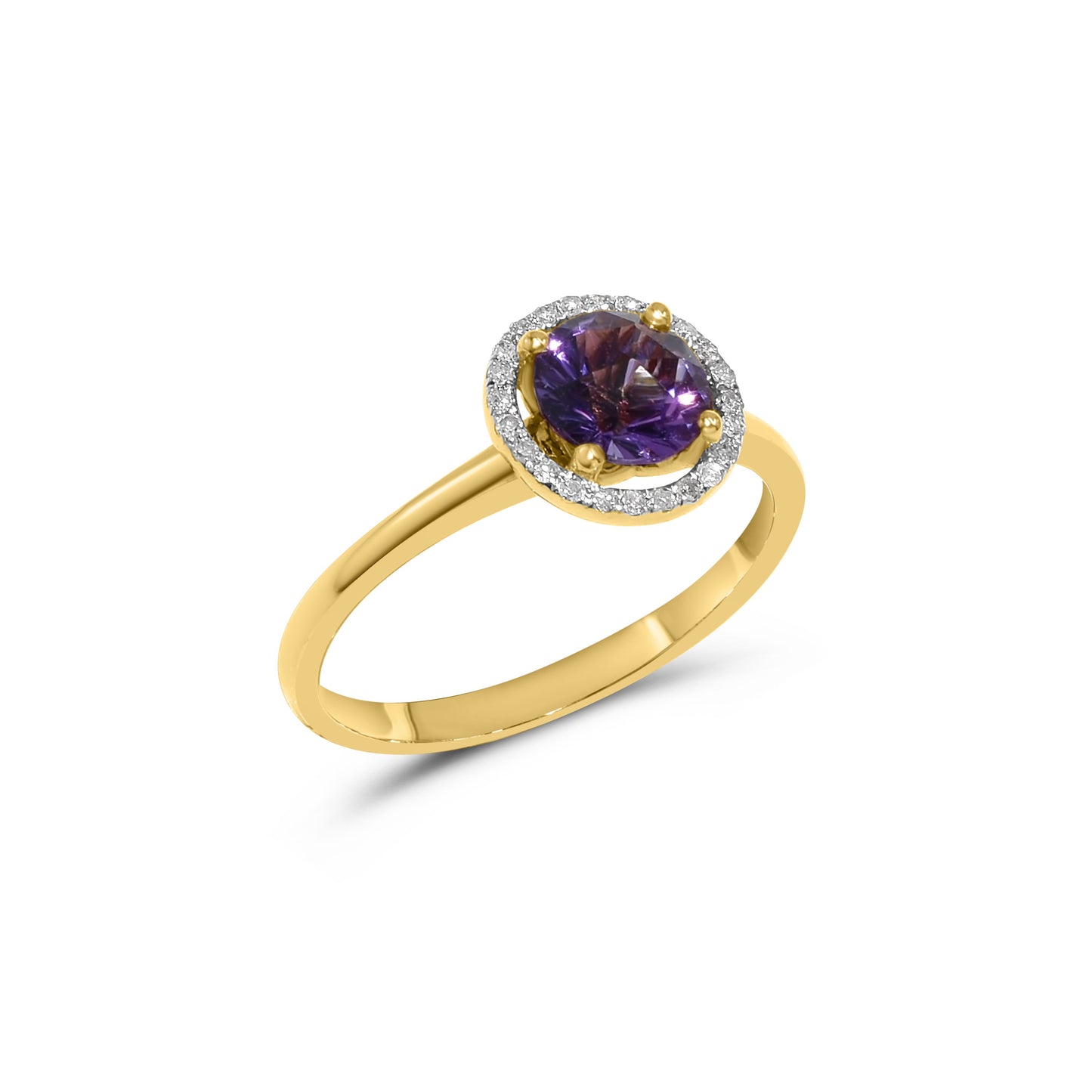 14k Amethyst Diamond Ring