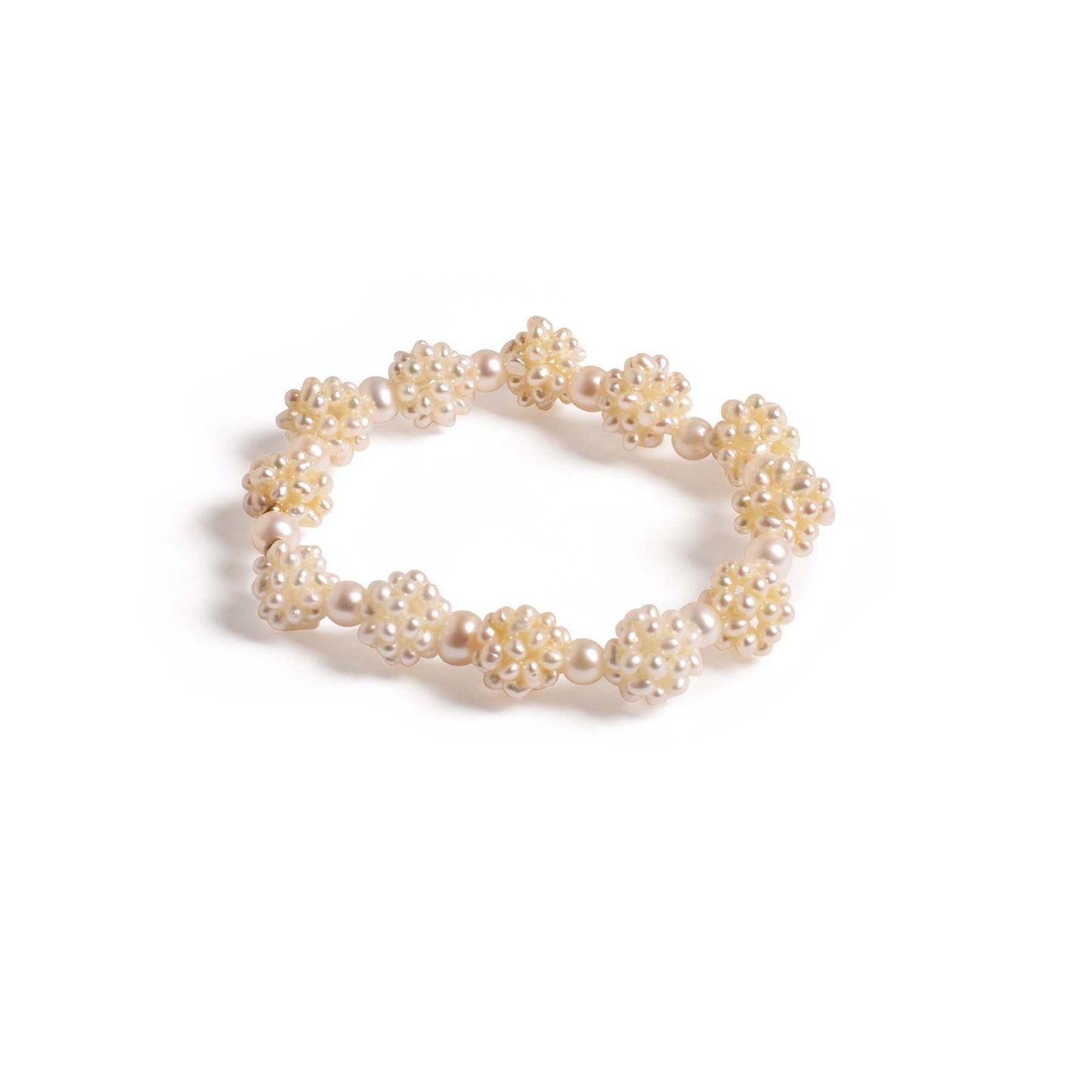 14k Pink Freshwater Pearl Popcorn Stretch Bracelet 7.5"