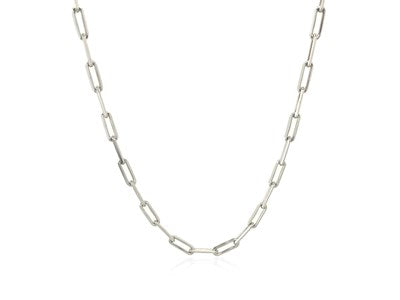 Sterling Silver Rhodium Plated Paperclip Chain (2.50 mm)