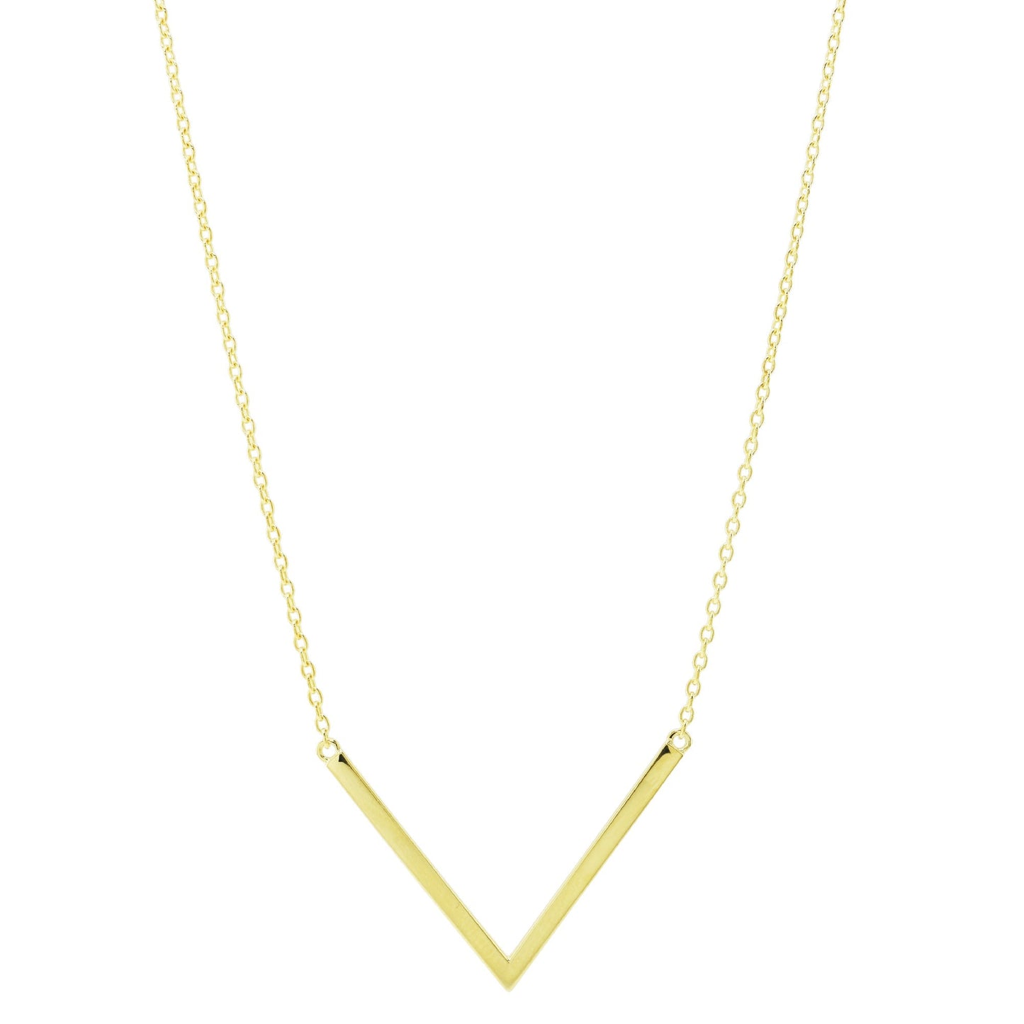 Séchic 14k Gold Chevron Pendant Necklace 18"