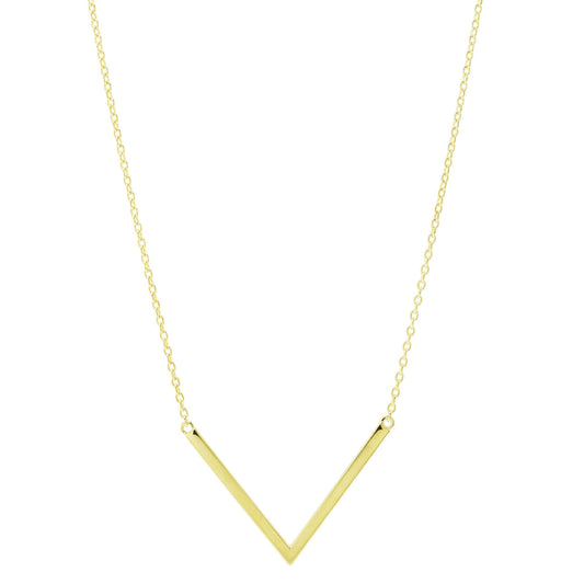 Séchic 14k Gold Chevron Pendant Necklace 18"