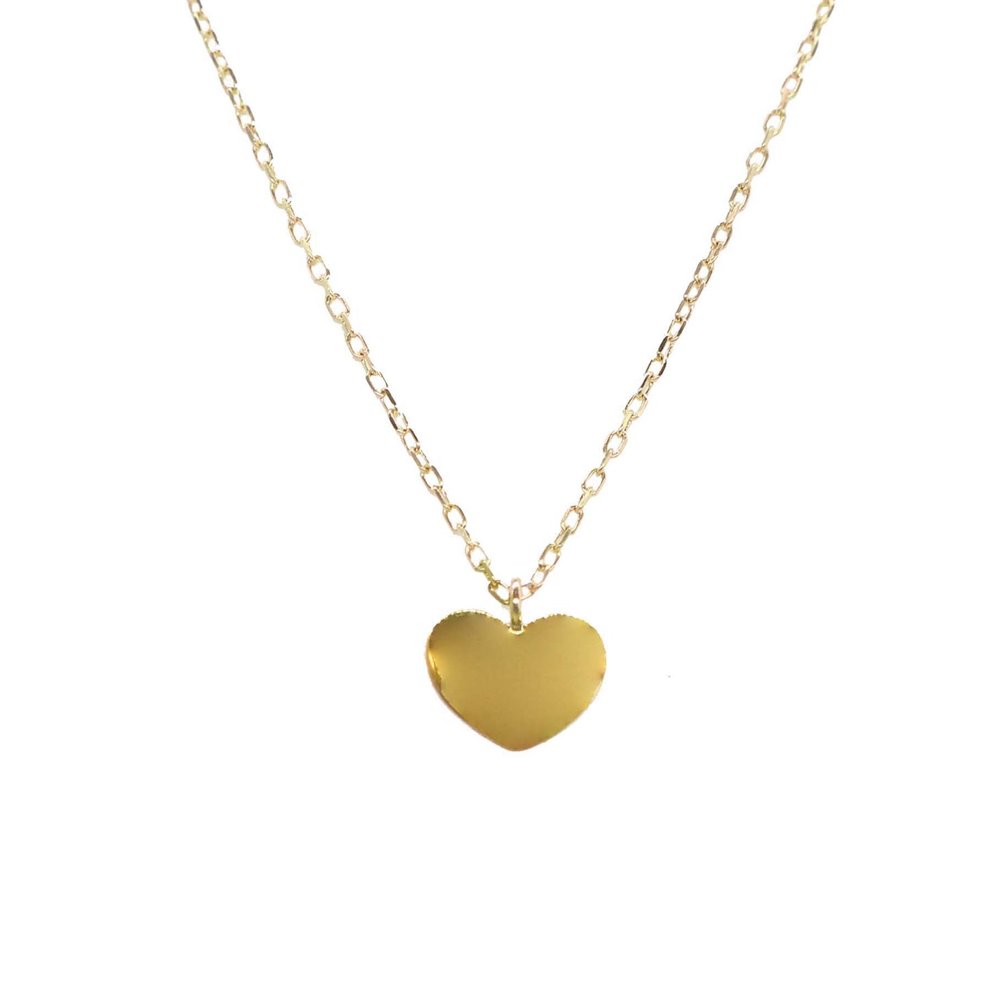 14k Gold Heart Pendant on Chain Necklace 17"