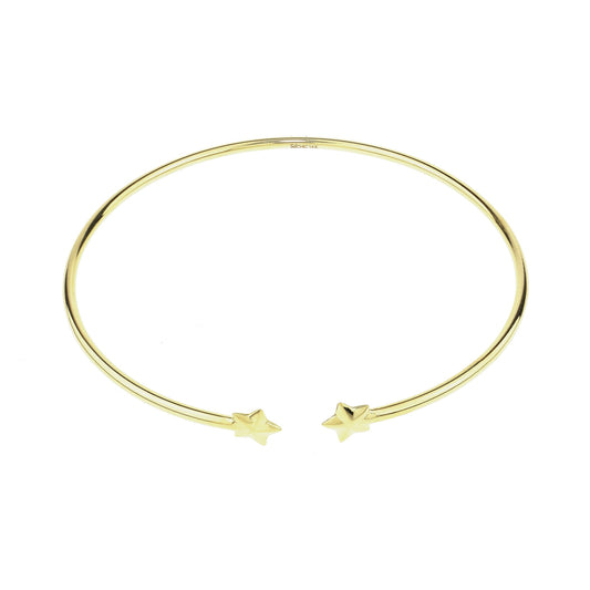 Séchic 14k Gold Star End Thin Cuff Bracelet