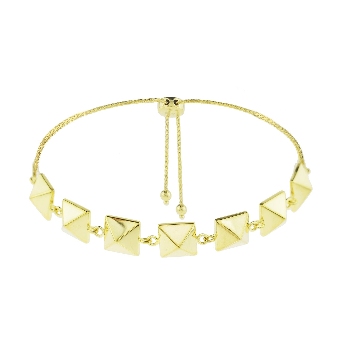 Séchic 14k Gold Pyramids Adjustable Bracelet 9"