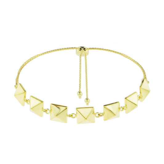 Séchic 14k Gold Pyramids Adjustable Bracelet 9"