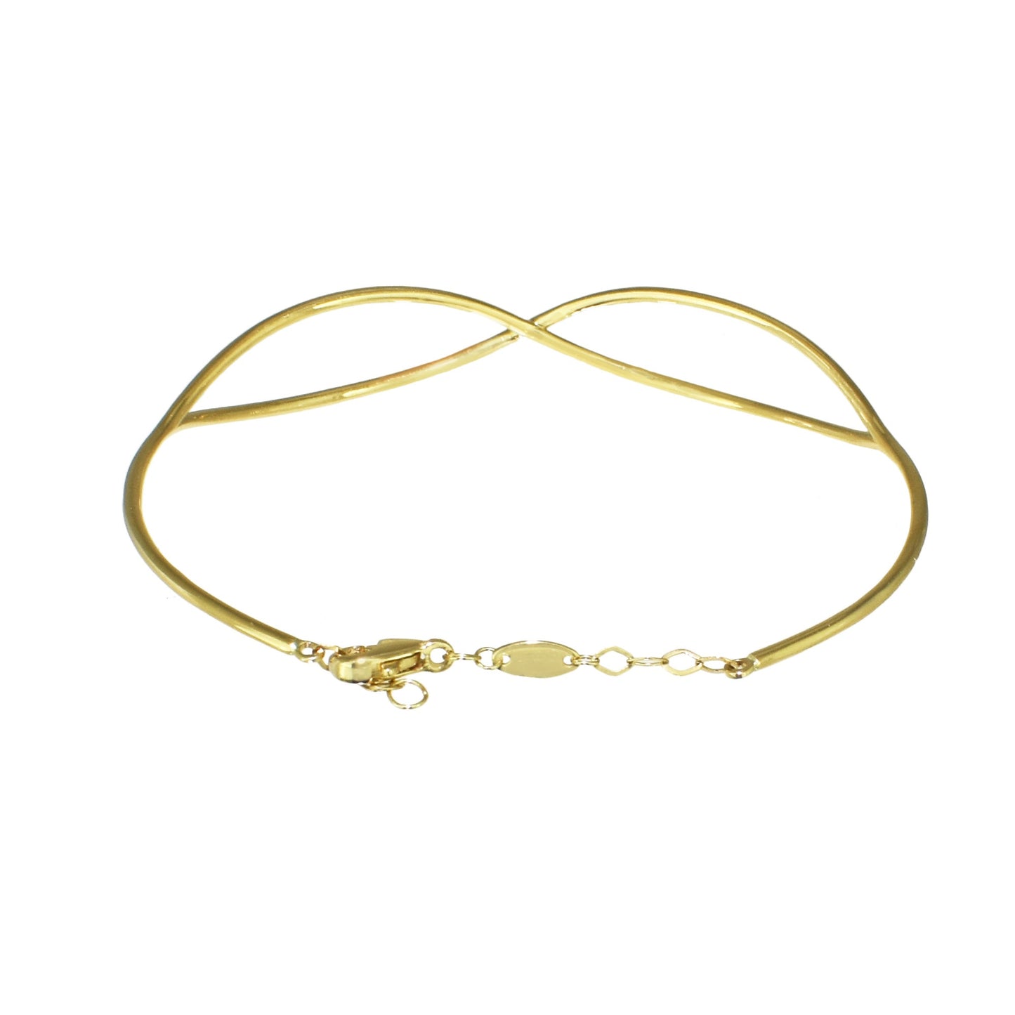 Séchic 14k Gold Wire Intertwined Bangle with Lobster Closure 7.5"