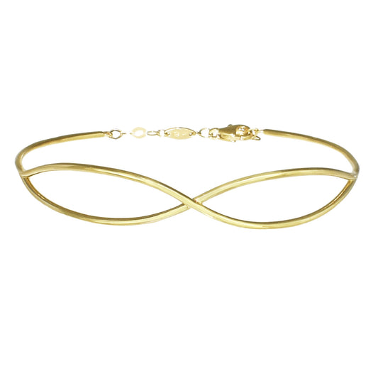 Séchic 14k Gold Wire Intertwined Bangle with Lobster Closure 7.5"