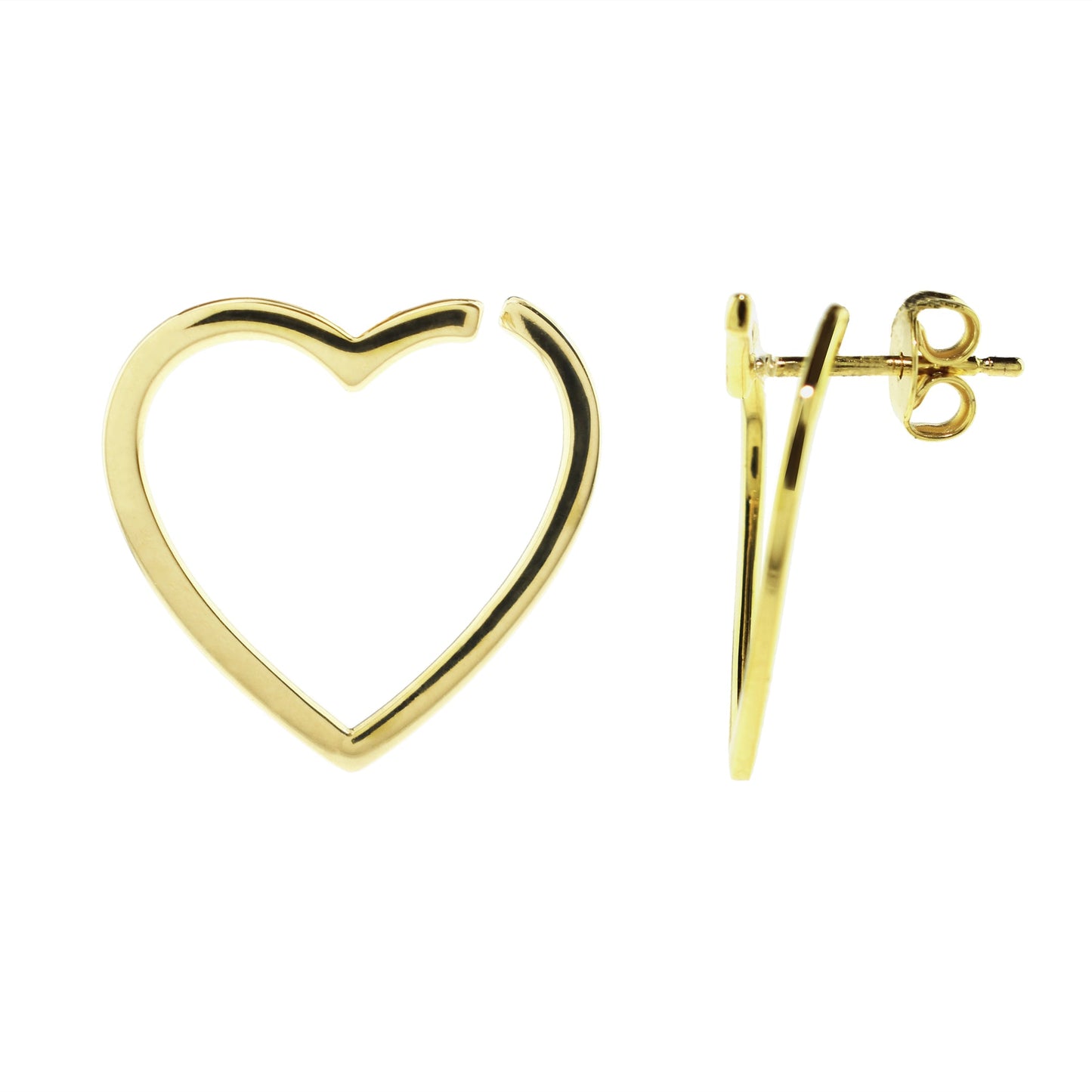 14k Gold Open Heart Earrings