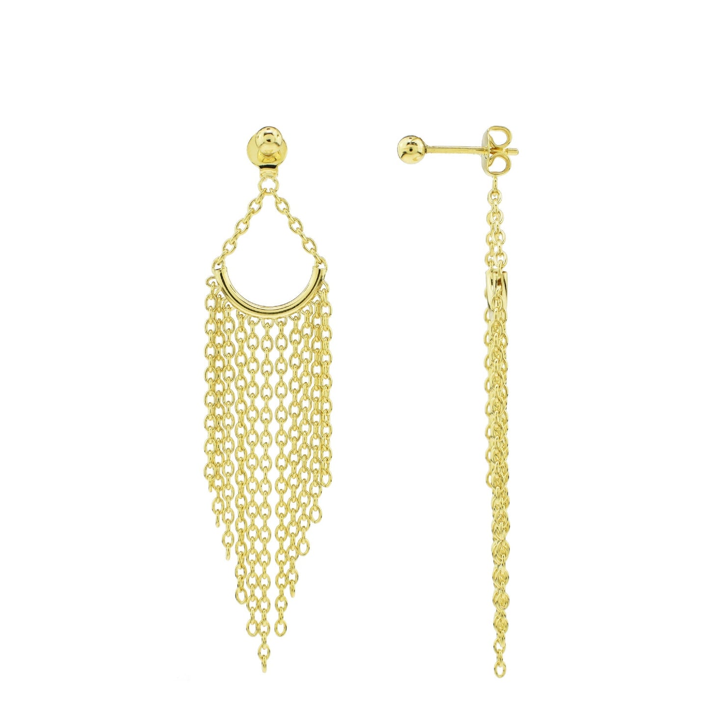 Séchic 14k Gold Gradient V Shape Tassel Earrings