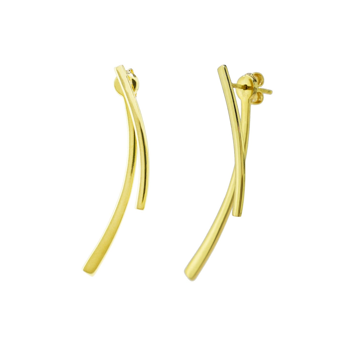 Séchic 14k Gold Vertical Curved Bars Ear Jackets