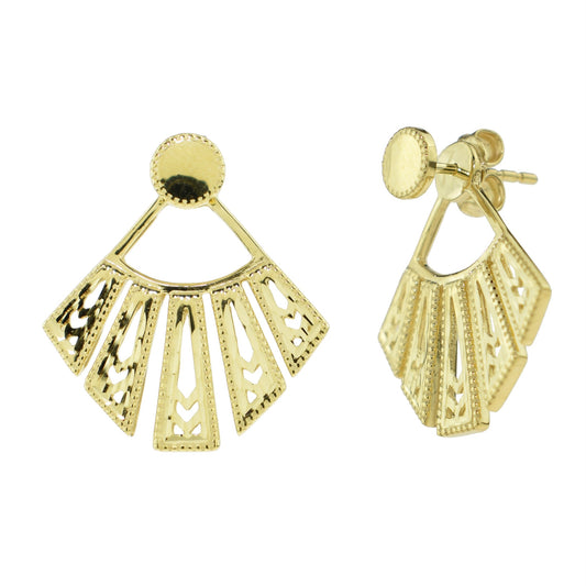 Séchic 14k Gold Fan Motif Ear Jackets