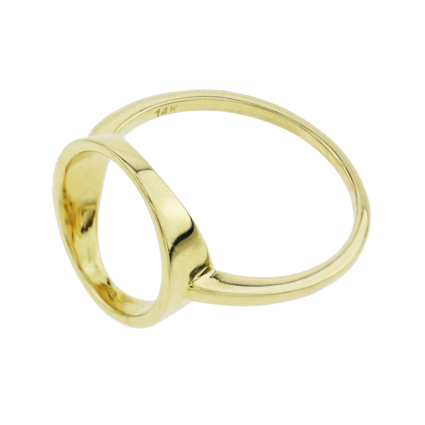 14k Gold Circle Centered Ring - Size 7