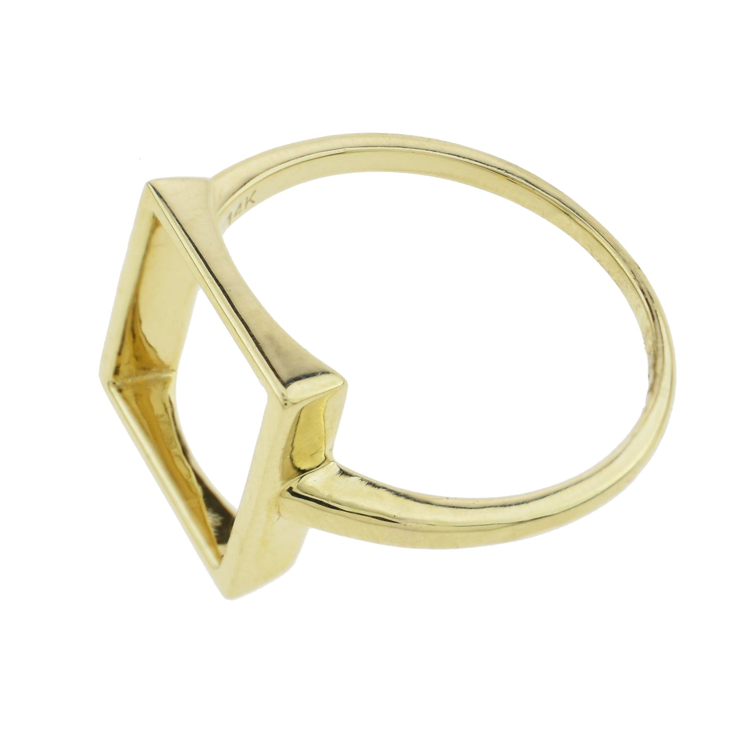 Séchic 14k Gold Hollow Square Centered Ring