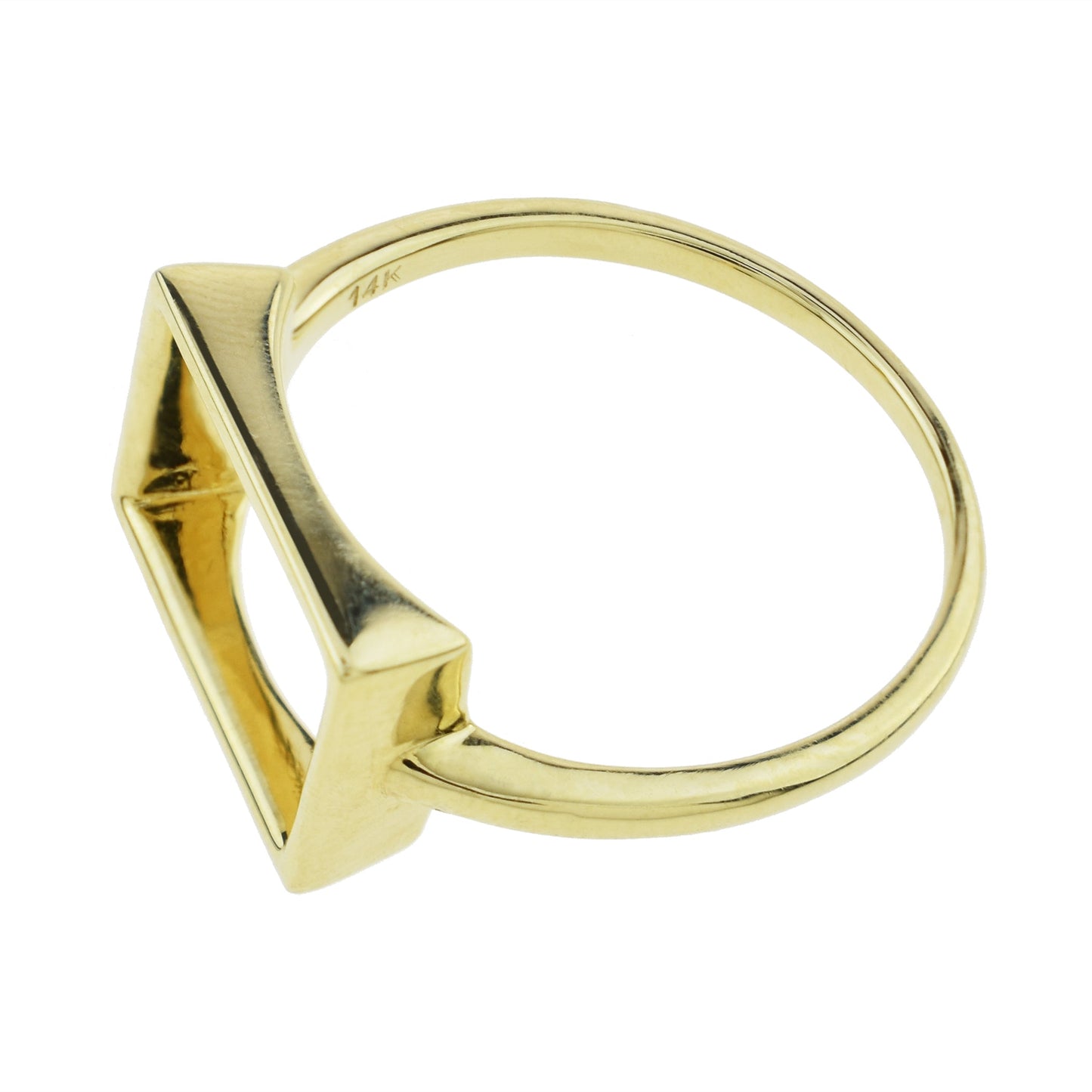 Séchic 14k Gold Hollow Rectangle Centered Ring