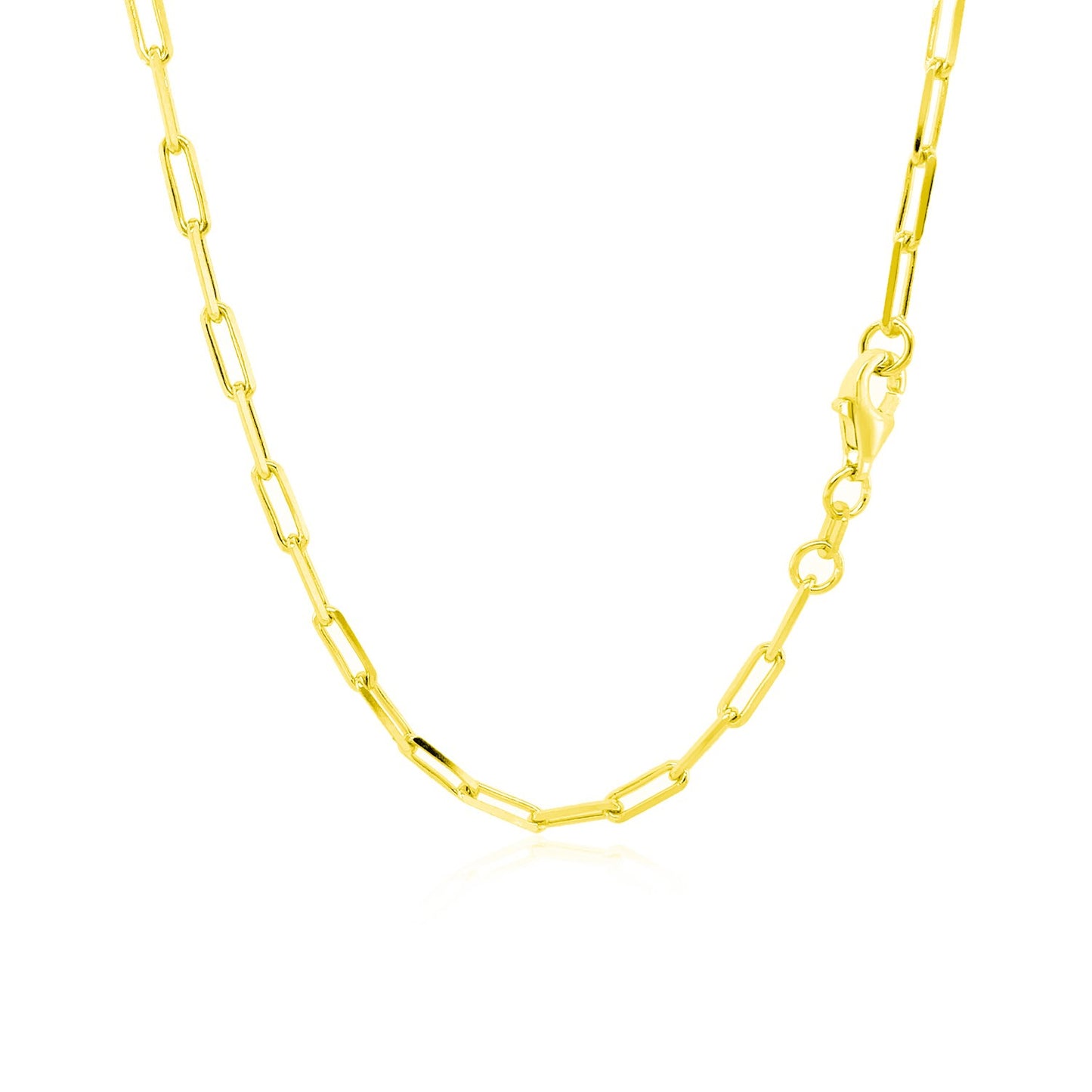 14K Yellow Gold Paperclip Chain (2.50 mm)