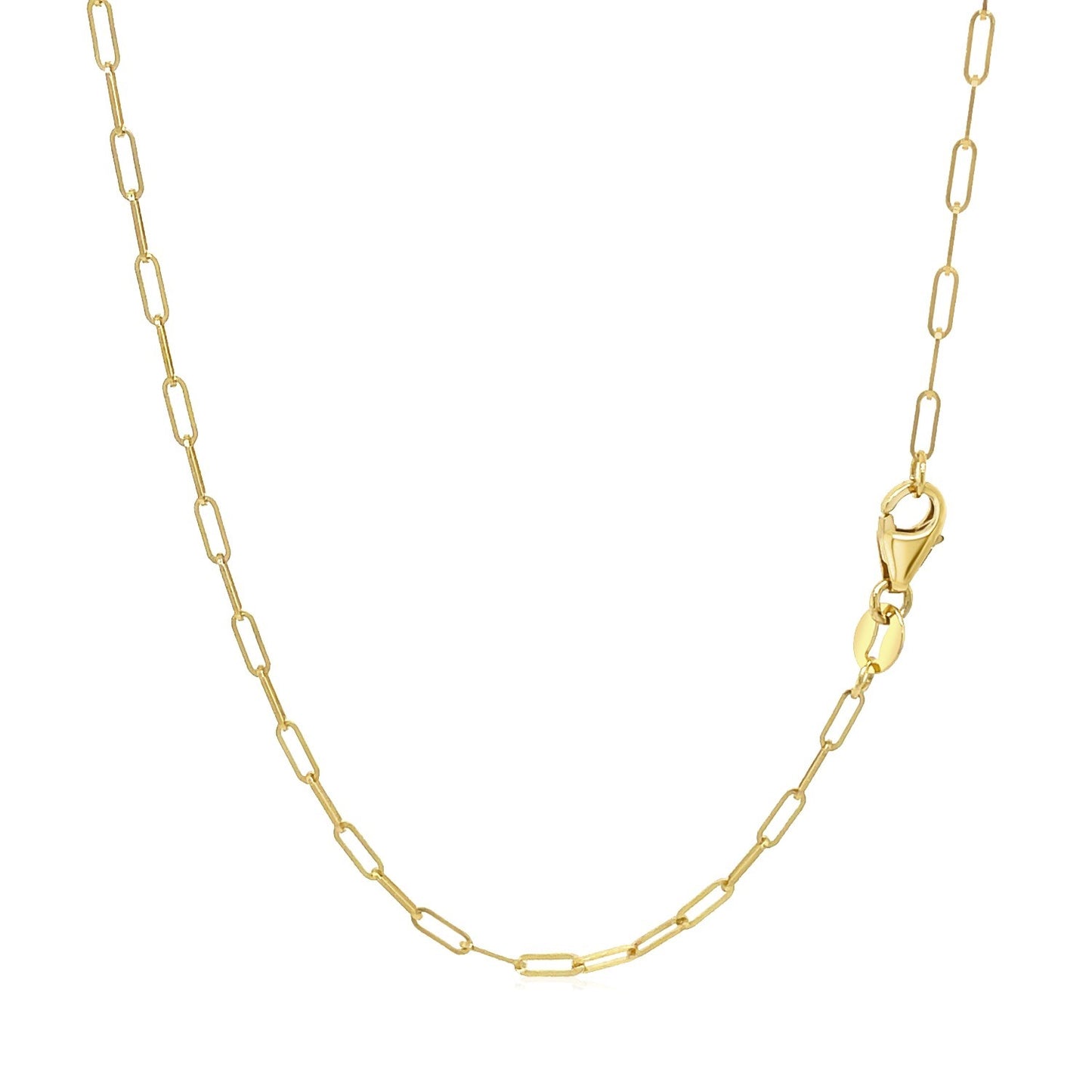 18K Yellow Gold Fine Paperclip Chain (1.50 mm)