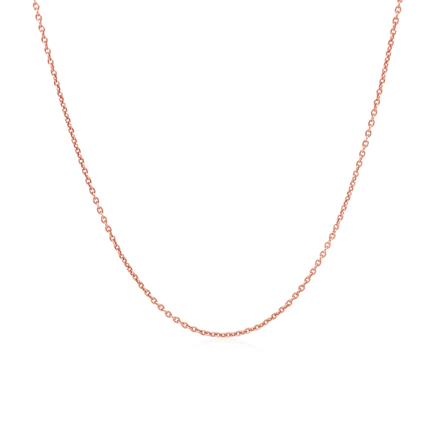 14k Pink Gold Round Cable Link Chain (1.10 mm)