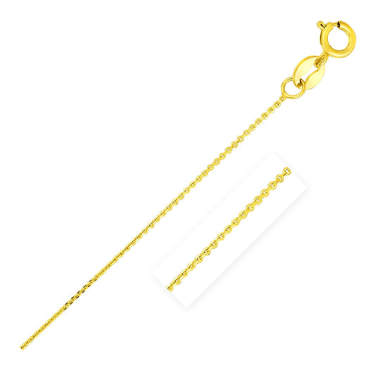 14k Yellow Gold Diamond Cut Cable Link Chain (0.68 mm)