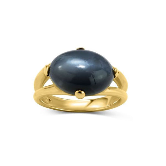 14k Dark Grey Moonstone Ring