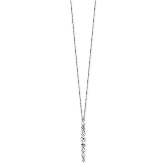 14KW TRUE ORIGIN Lab Grown Diamond VS DEF Vertical Pendant Necklace