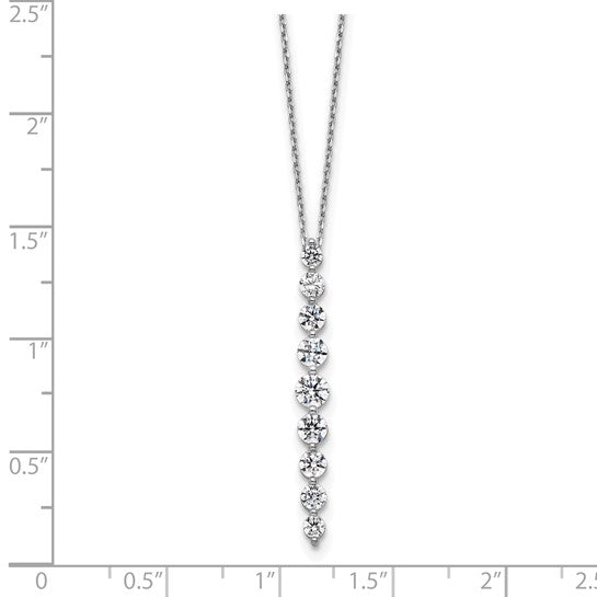 14KW TRUE ORIGIN Lab Grown Diamond VS DEF Vertical Pendant Necklace