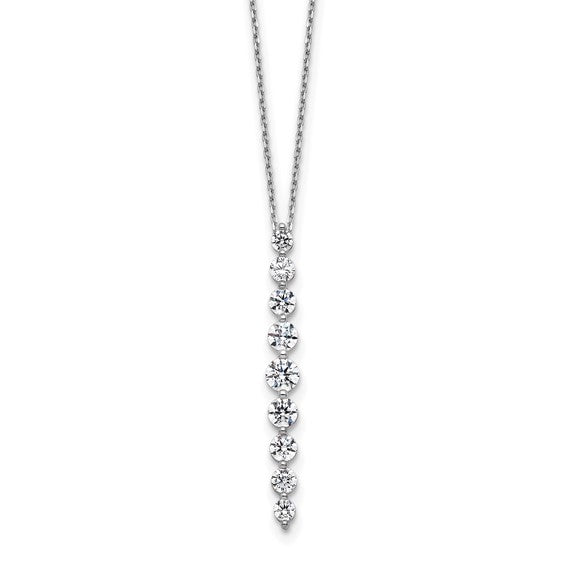 14KW TRUE ORIGIN Lab Grown Diamond VS DEF Vertical Pendant Necklace