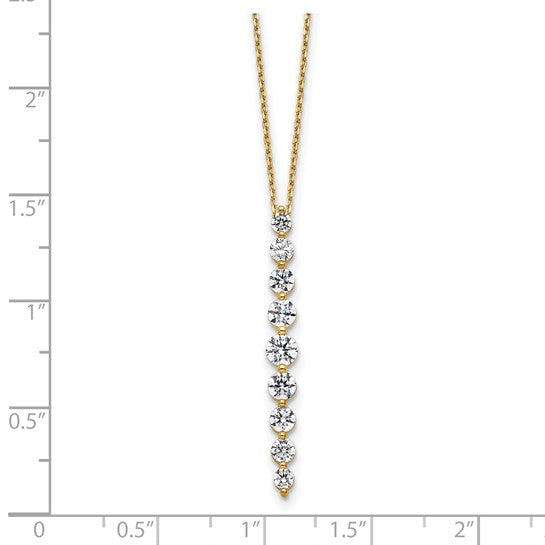 14KW TRUE ORIGIN Lab Grown Diamond VS DEF Vertical Pendant Necklace