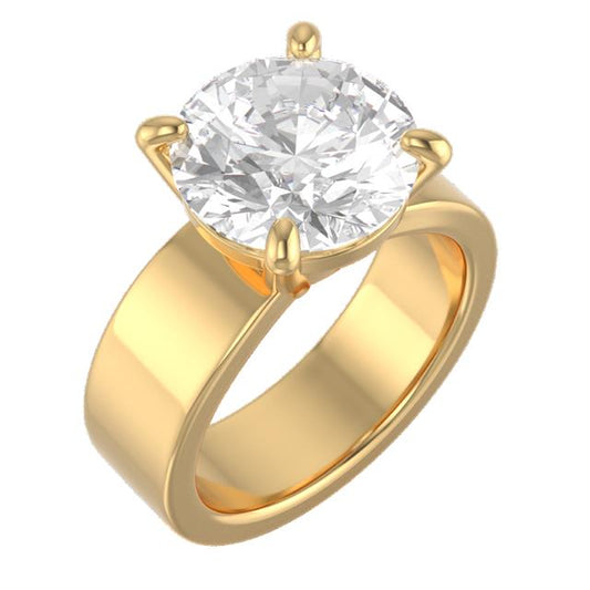 CUSTOM 4.56 Carat Lab Diamond Solitaire Ring 14K Yellow Gold 6mm Wedding Band