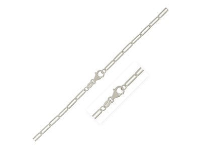 Sterling Silver Rhodium Plated Paperclip Chain (2.50 mm)