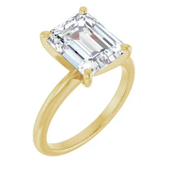 CUSTOM ORDER 3.06 ct Emerald Cut Diamond Solitaire 14K Yellow Gold Engagement Ring