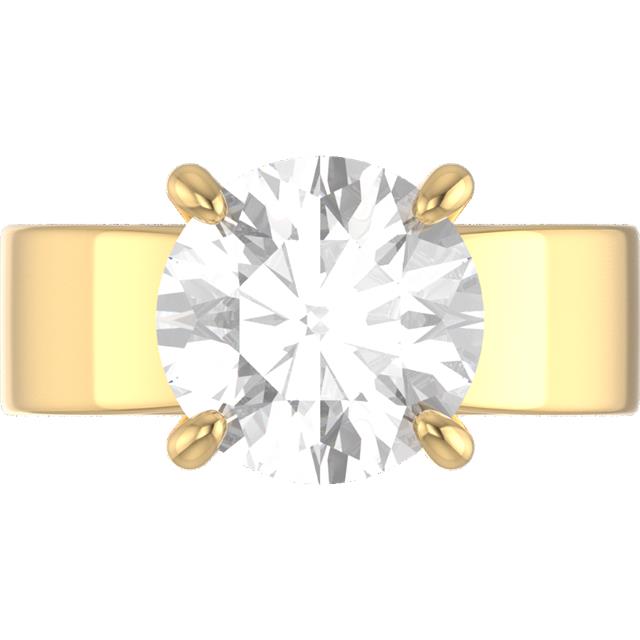 CUSTOM 4.56 Carat Lab Diamond Solitaire Ring 14K Yellow Gold 6mm Wedding Band