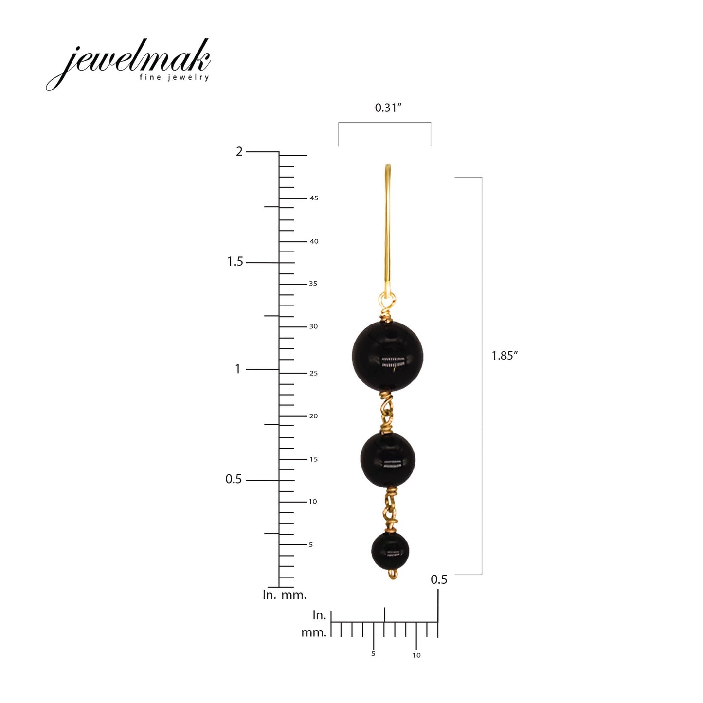 14k Graduated Ball Drop Leverback Earrings