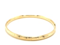 10k Yellow Gold Botanical Pattern Florentine Bangle