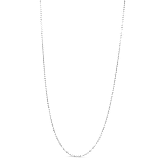 0.7mm Slim and Dainty Unisex Inch Ball Bead Chain Necklace in Sterling Silver