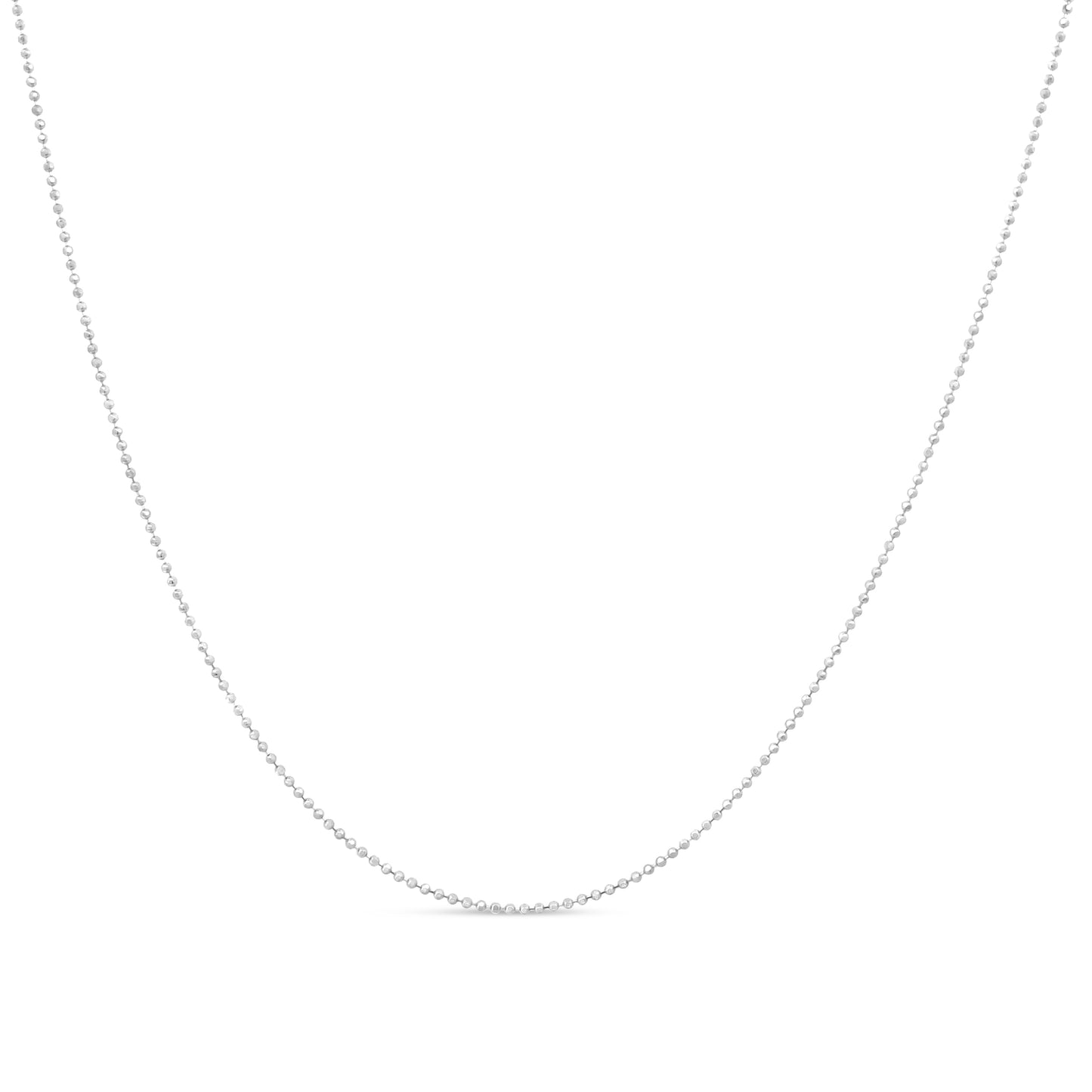 0.7mm Slim and Dainty Unisex Inch Ball Bead Chain Necklace in Sterling Silver