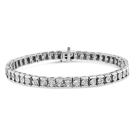 Miracle Set Diamond Classic Tennis Bracelet in Sterling Silver